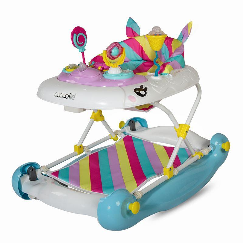 Premergator cu balansoar Coccolle Unicorn Roz